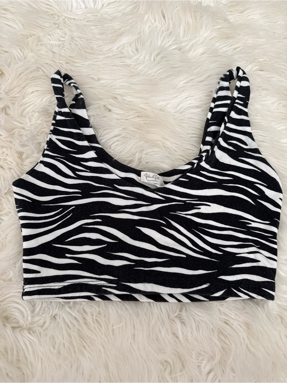 Brandy Melville Black & White Zebra Crop Tank